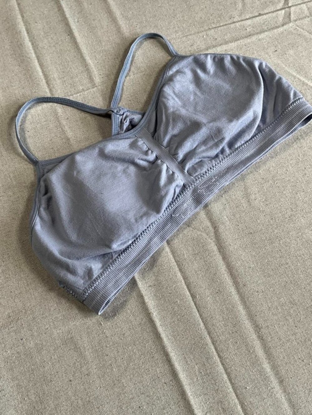 Womens Jessica SimpsonStrappy Athletic Activewear Blue Sports Bra (Small)